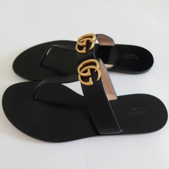 Gucci Leather Marmont Thong Sandals Size 39 - Picture 2 of 5